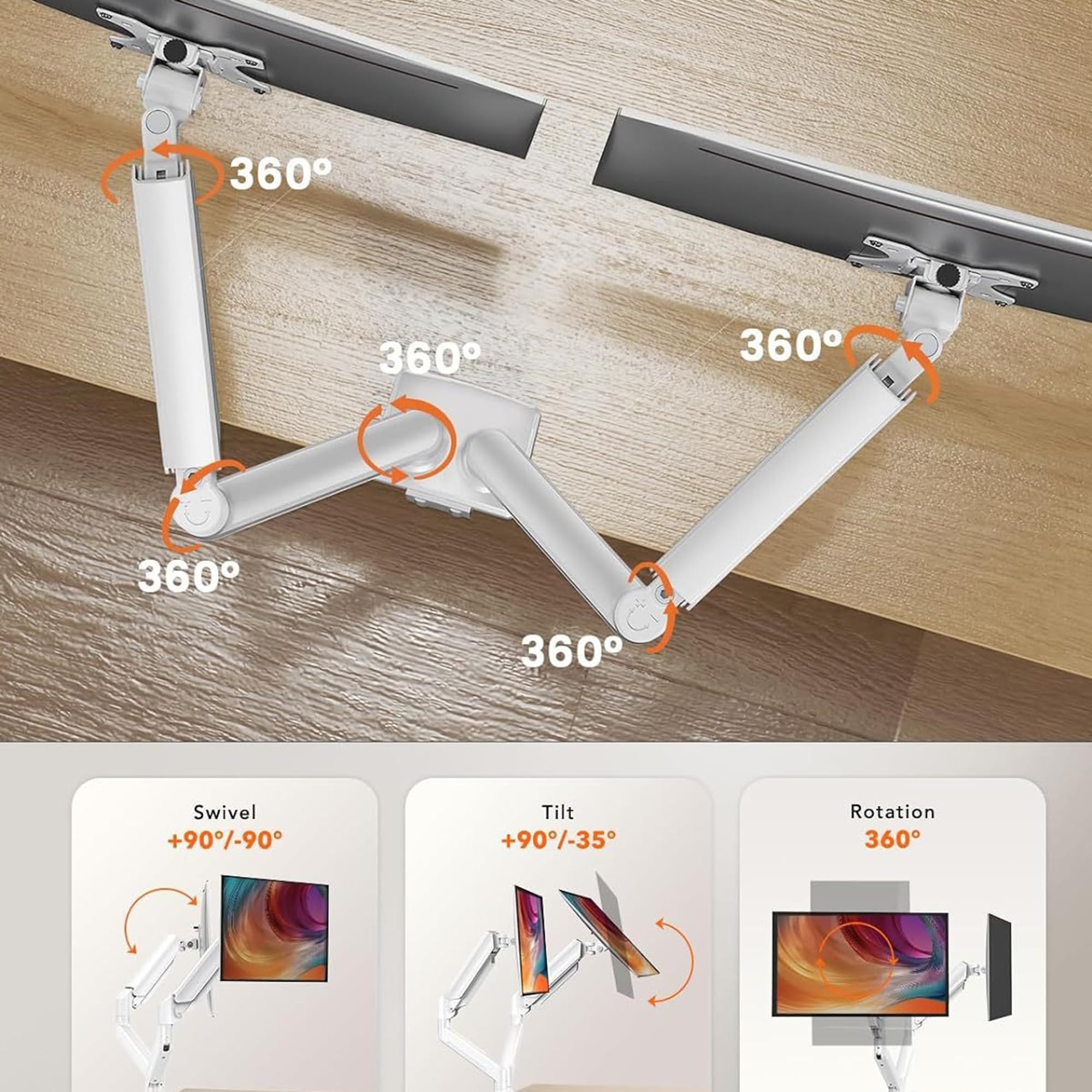 Amazon.co.jp: KIMOCA モニターアーム デュアルアーム 2画面 13